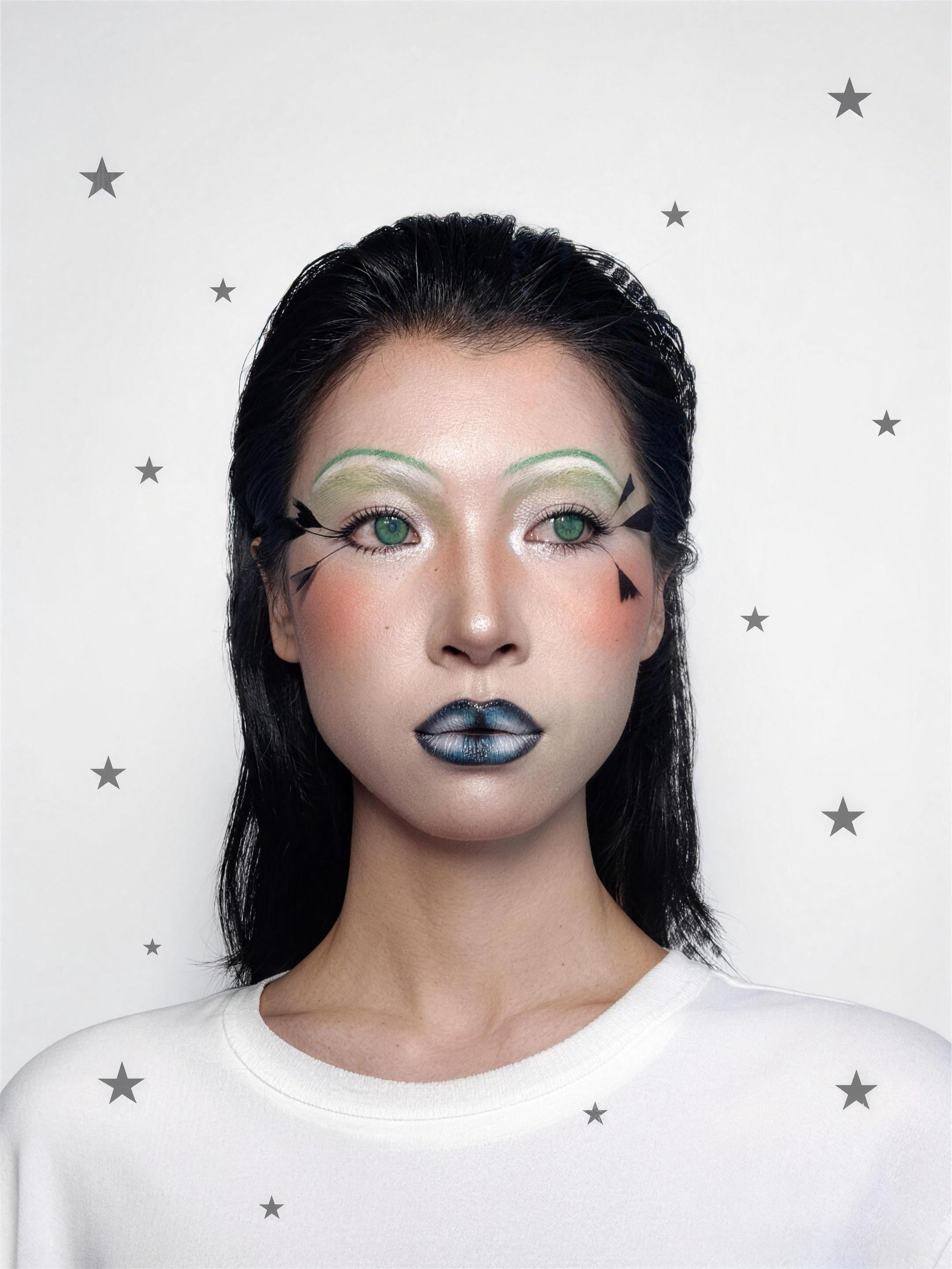 蓝唇星星妆造作品